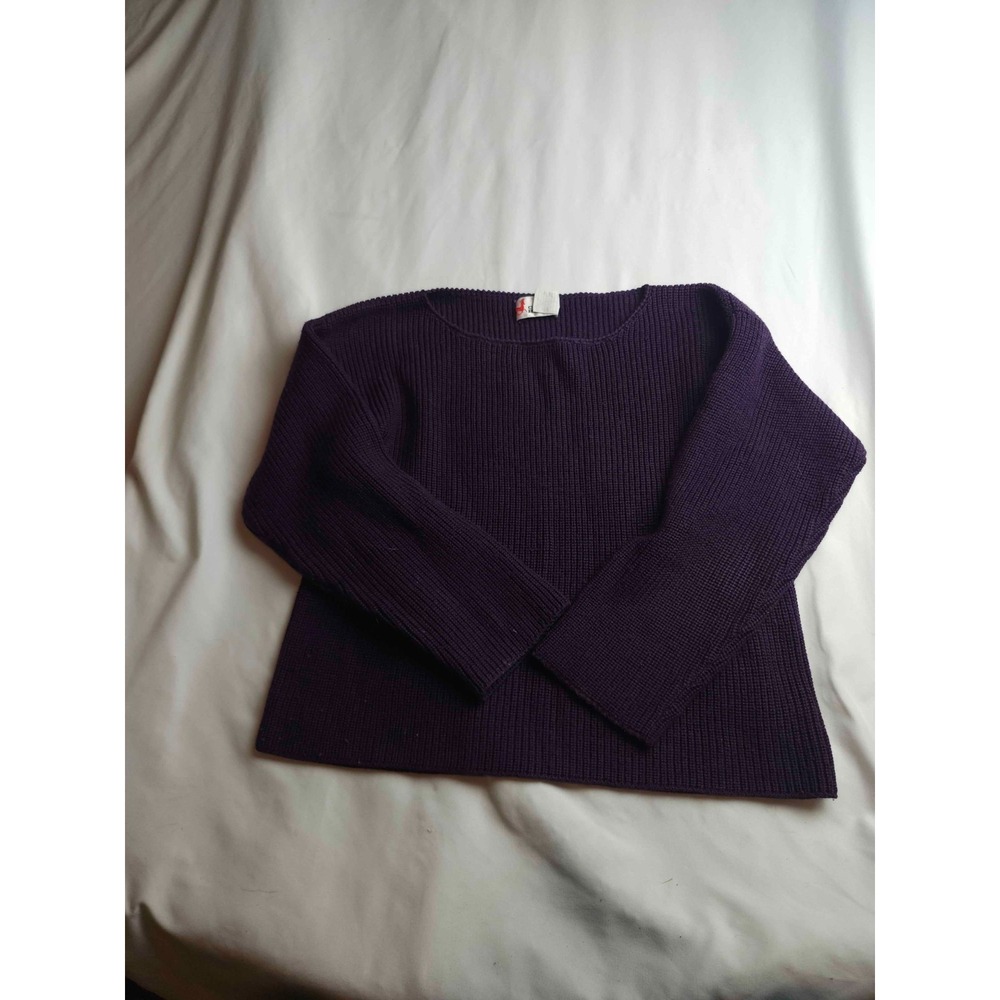Vintage Riki for Crazy Horse Sweater Women Small Purple Knit Wool Blend Pullover